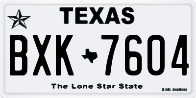 TX license plate BXK7604