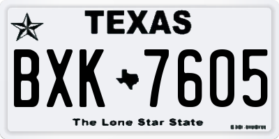 TX license plate BXK7605