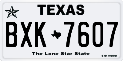 TX license plate BXK7607