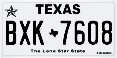 TX license plate BXK7608