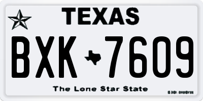 TX license plate BXK7609