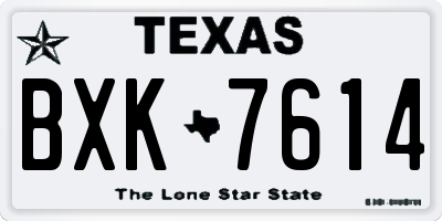 TX license plate BXK7614