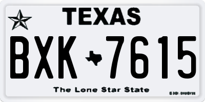 TX license plate BXK7615