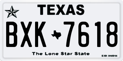 TX license plate BXK7618