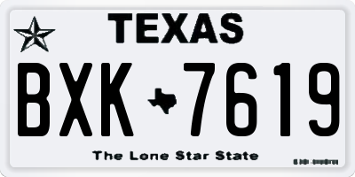 TX license plate BXK7619
