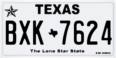 TX license plate BXK7624