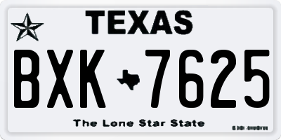TX license plate BXK7625