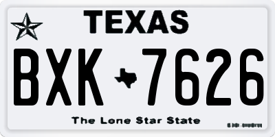 TX license plate BXK7626