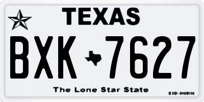 TX license plate BXK7627