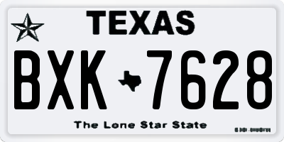 TX license plate BXK7628