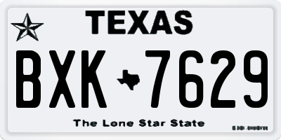 TX license plate BXK7629