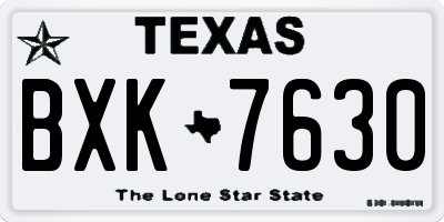 TX license plate BXK7630