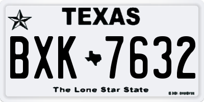TX license plate BXK7632