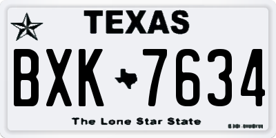 TX license plate BXK7634
