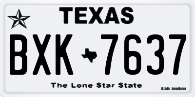 TX license plate BXK7637
