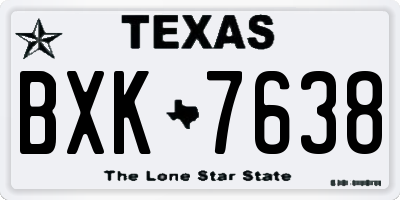 TX license plate BXK7638