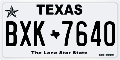 TX license plate BXK7640
