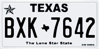 TX license plate BXK7642