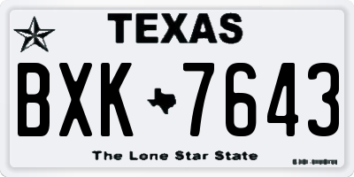 TX license plate BXK7643