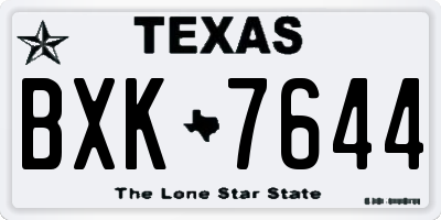 TX license plate BXK7644
