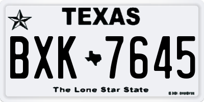 TX license plate BXK7645