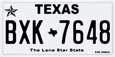 TX license plate BXK7648