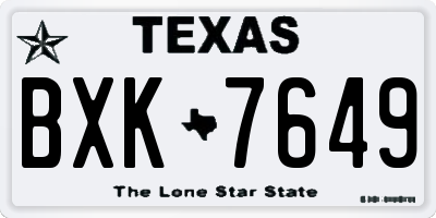 TX license plate BXK7649