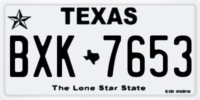TX license plate BXK7653