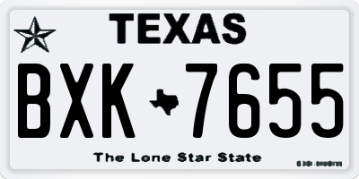 TX license plate BXK7655