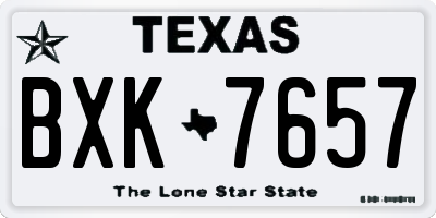 TX license plate BXK7657