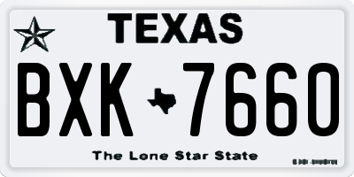 TX license plate BXK7660