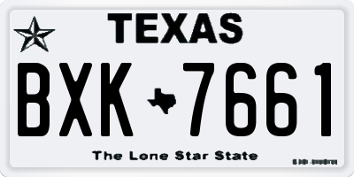 TX license plate BXK7661