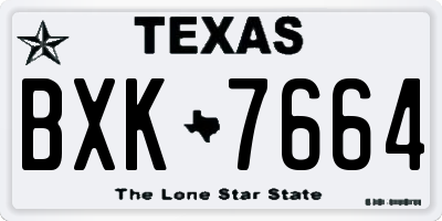 TX license plate BXK7664