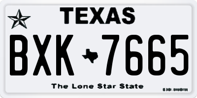 TX license plate BXK7665