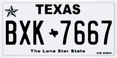 TX license plate BXK7667