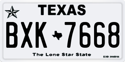 TX license plate BXK7668