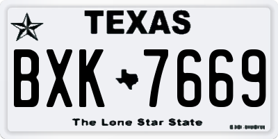 TX license plate BXK7669