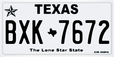 TX license plate BXK7672