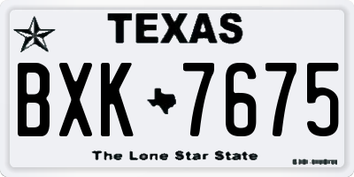TX license plate BXK7675