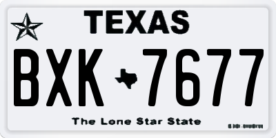 TX license plate BXK7677