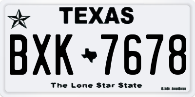TX license plate BXK7678