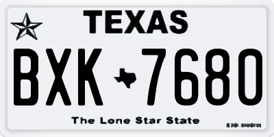 TX license plate BXK7680