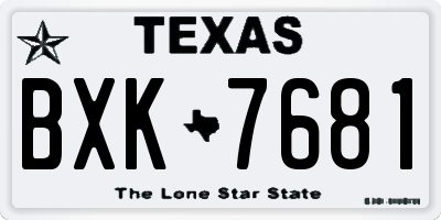 TX license plate BXK7681