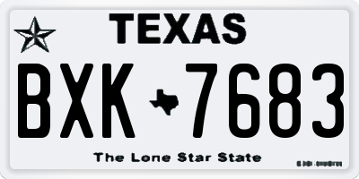 TX license plate BXK7683