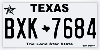 TX license plate BXK7684