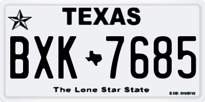 TX license plate BXK7685