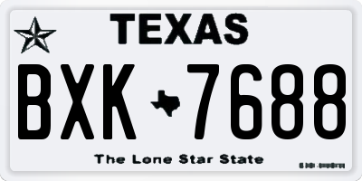 TX license plate BXK7688
