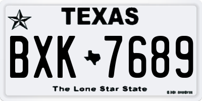 TX license plate BXK7689