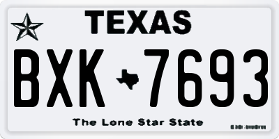 TX license plate BXK7693