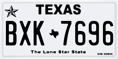 TX license plate BXK7696